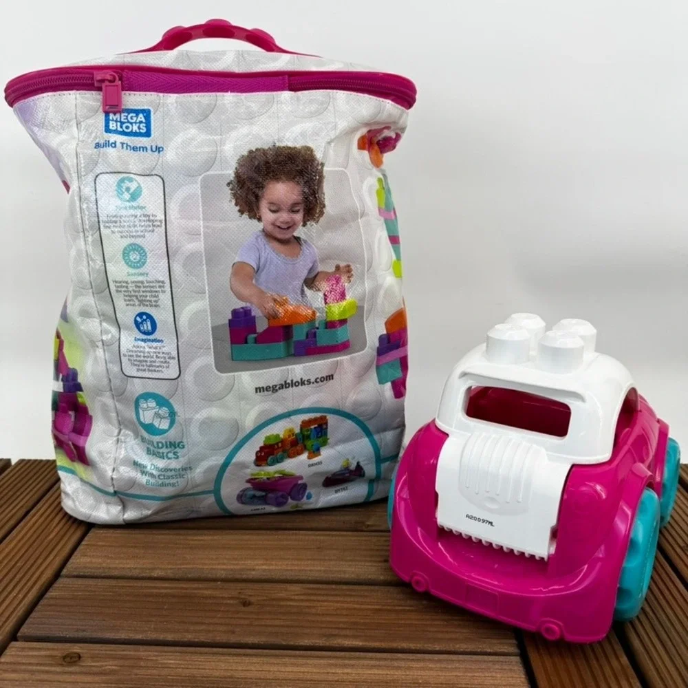 Mega Bloks Big Building Basics 80 Piece Car Bag Set 1 -5 years
